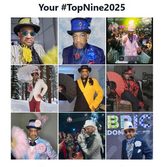 My Instagram Top Nine most popular images of me in 2025